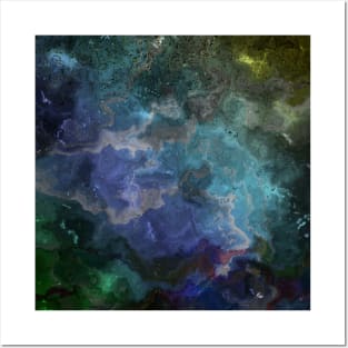 Ocean Space Galaxy Marble Posters and Art